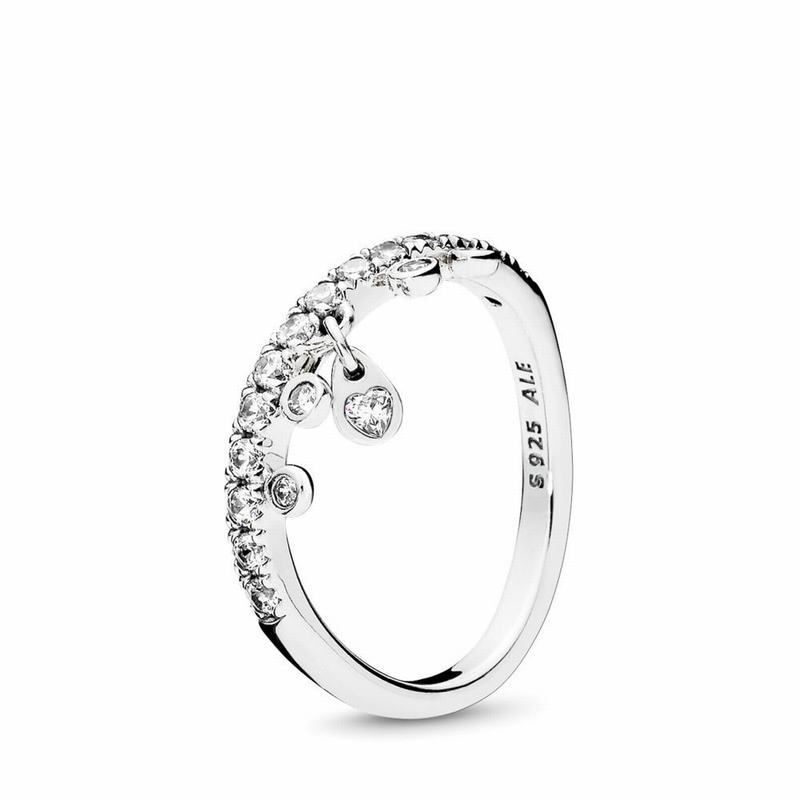 Pandora Chandelier Droplets Stackable Ring - Sterling Silver/Cubic Zirconia - Canada | NO5201UP